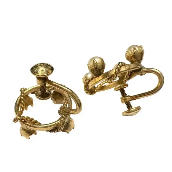 1950's Henry Griffith & Sons 1/20 - 12 K Gold Filled Pearl Screw back Earrings - Picture 7 of 13